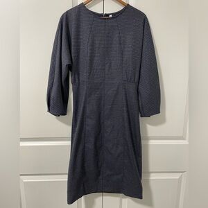 MANGO -3/4 length sleeve midi dress in a nice dark gingham pattern